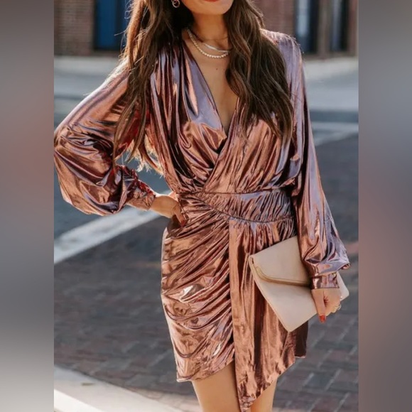 Metallic Asymmetrical Dress - Picture 1 of 3